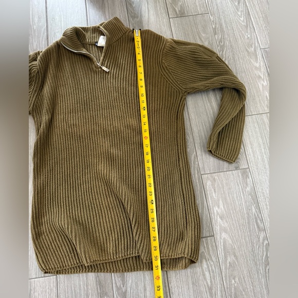 Kapalua|Olive thick knit ribbed sweater,quarter zip•••boho style,size medium - Picture 10 of 11